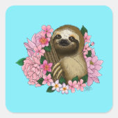 Sticker Carré Fleurs roses parentes (Devant)