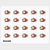 Sticker Carré Fleurs rouges et blanches d'hiver (Feuille)