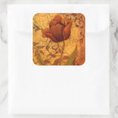 Sticker Carré Fleurs rouges II (Sac)