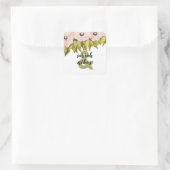 Sticker Carré Fleurs rousses Sage Vert Monogramme (Sac)