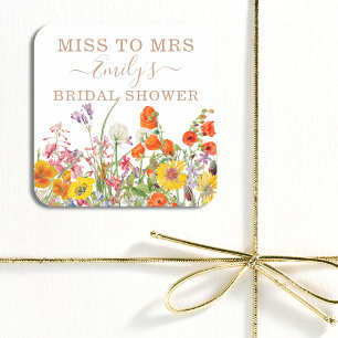 Sticker Carré Fleurs Sauvages Colorées Pays Floral Mlle À Mme.