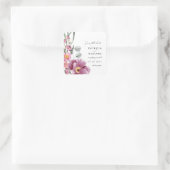 Sticker Carré Fleurs sauvages d'aquarelle mariage Enregistrer la (Sac)