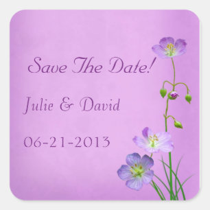 Sticker Carré Fleurs sauvages violets au mariage violet Enregist