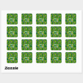 Sticker Carré fleurs tropicales (Feuille)