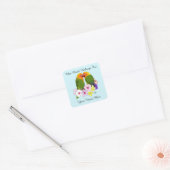 Sticker Carré Fleurs tropicales Inséparables (Enveloppe)