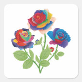 Sticker Carré Fleurs vintages (Devant)