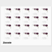 Sticker Carré Fleurs violettes, Fleurs de prunes, Boho, Annivers (Feuille)