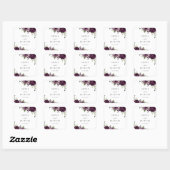 Sticker Carré Fleurs violettes, Fleurs de prunes, Boho, Mariage  (Feuille)