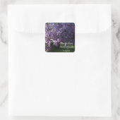 Sticker Carré Fleurs violettes Lilac Mariage Enregistrer la date (Sac)