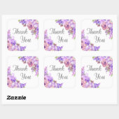 Sticker Carré Fleurs violettes Lilac Rustique Merci Favoriser le (Feuille)