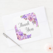 Sticker Carré Fleurs violettes Lilac Rustique Merci Favoriser le (Enveloppe)