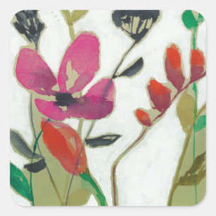 Sticker Carré Fleurs vives I