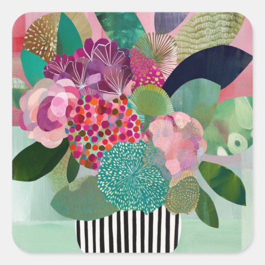 Sticker Carré Fleurs Whimsics (Devant)