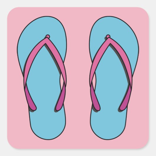 Sticker Carré Flip Flops de plage (Devant)