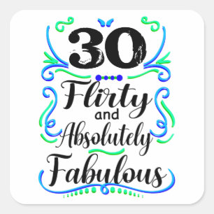 Sticker Carré Flirty Absolument Fabulous Vintage 30e anniversair