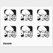 Sticker Carré Flo Embrasse mes petits bonbons ! (Feuille)