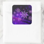 Sticker Carré Flocon de neige rose et violet (Sac)