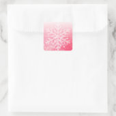 Sticker Carré Flocon de neige rouge et blanc de Noël (Sac)