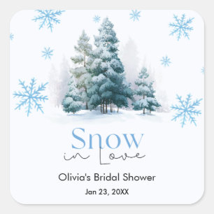 Sticker Carré Flocons de neige d'hiver dans l'amour douche de ma