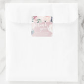 Sticker Carré Floraison botanique blush floral Mariage Merci (Sac)