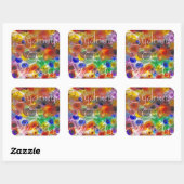 Sticker Carré Floral Abstrait (Feuille)