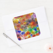 Sticker Carré Floral Abstrait (Enveloppe)