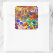 Sticker Carré Floral Abstrait (Sac)