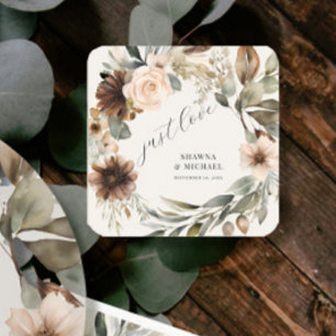 Sticker Carré Floral Automne Feuillage d'automne bouché BOHO Mar