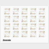 Sticker Carré Floral blanc Élégant Mariage romantique (Feuille)