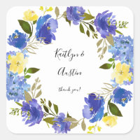 Floral bleu pourpre et jaune