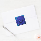 Sticker Carré Floral bleu Rose - Mariage (Enveloppe)