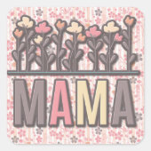 Sticker Carré Floral Boho Mama (Devant)