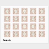 Sticker Carré Floral Boho rose (Feuille)
