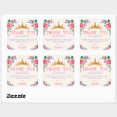 Sticker Carré Floral Chic Merci d'anniversaire (Feuille)