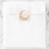 Sticker Carré Floral Crescent Eid Mubarak Stickers– Soft Pink & (Sac)