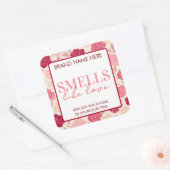 Sticker Carré Floral Custom Valentine's Day Candle Label (Enveloppe)