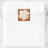 Sticker Carré Floral de fleurs de Gardenia blanches (Sac)