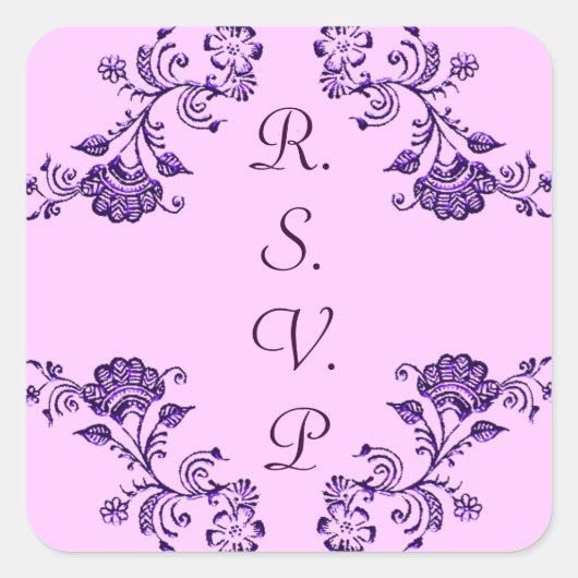 Sticker Carré Floral de henné (Devant)