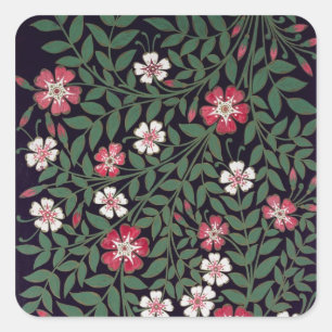 Sticker Carré Floral Design par J. Owen, 1863