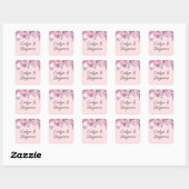 Sticker Carré Floral Dusty rose (Feuille)