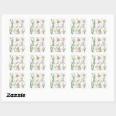 Sticker Carré Floral Elegant Chic Cute Calligraphie Ajouter Nom (Feuille)