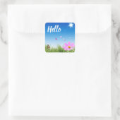Sticker Carré Floral Hello Daisy Papillon Amitié (Sac)