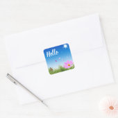 Sticker Carré Floral Hello Daisy Papillon Amitié (Enveloppe)