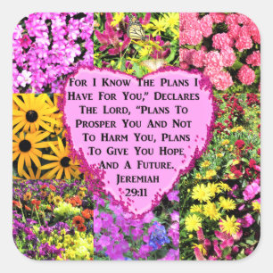 STICKER CARRÉ FLORAL JEREMIAH 29:11 PHOTO DESIGN