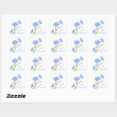 Sticker Carré Floral Juste Marié Daisy Fleurs Mariage bleu (Feuille)