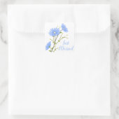 Sticker Carré Floral Juste Marié Daisy Fleurs Mariage bleu (Sac)