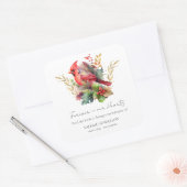 Sticker Carré Floral Memorial Bird Seed Cardinal (Enveloppe)