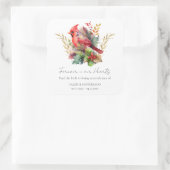 Sticker Carré Floral Memorial Bird Seed Cardinal (Sac)