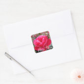 Sticker Carré Floral Miss You Rose Fleur (Enveloppe)