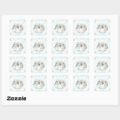 Sticker Carré Floral moderne Bonne Pâques Souhaits Boho Bunny (Feuille)